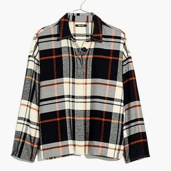 MADEWELL Bromley Oversized Plaid Flannel Shirt NWT - Picture 8 of 15